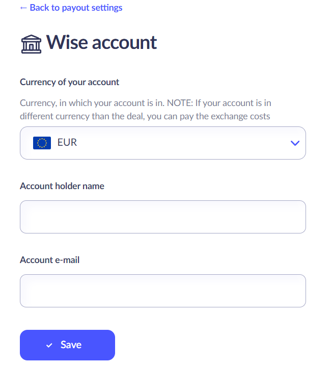 How to Add Wise Payouts in Useme