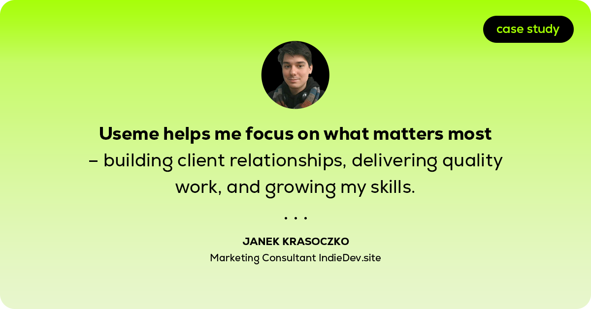 Freelancer case study - Janek Krasoczko