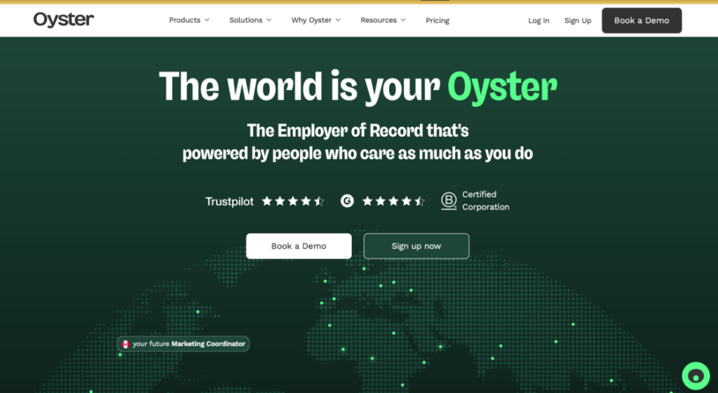 Oyster main page screenshot