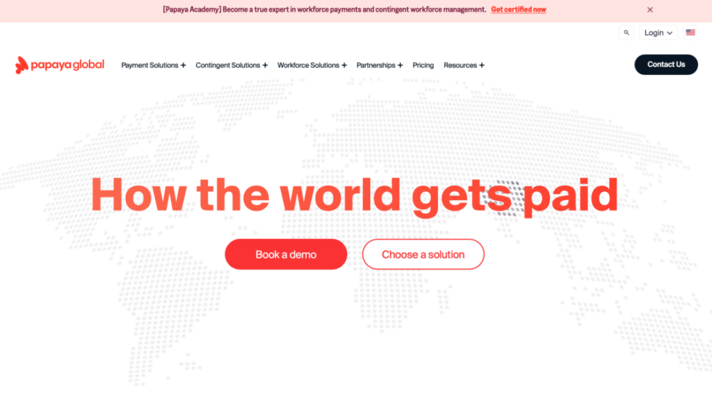 Papaya Global main page screenshot