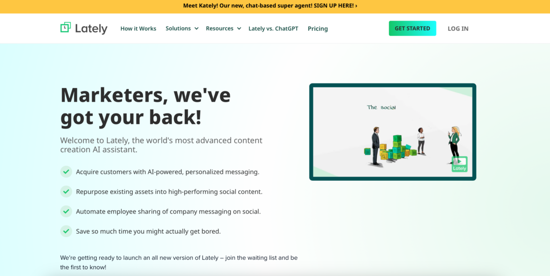Lately AI tool main page screenshot