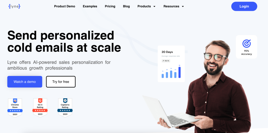 Lyne AI main page screenshot