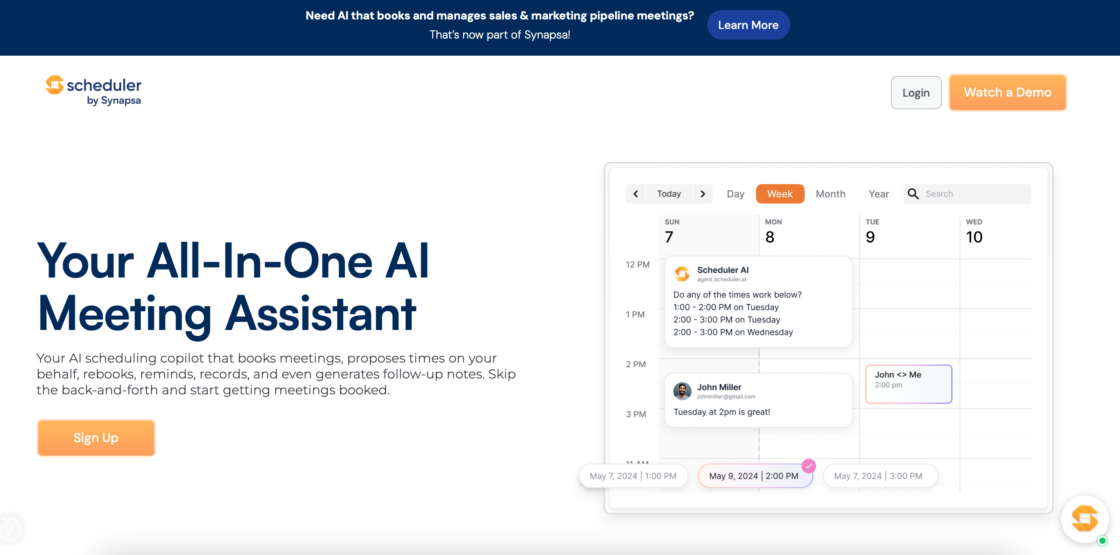 Scheduler AI main page screenshot