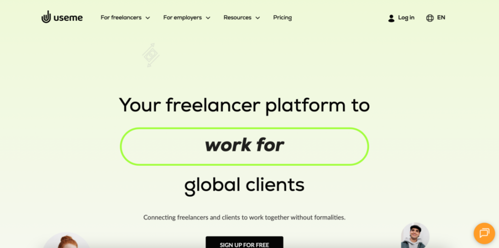 Useme website screenshot