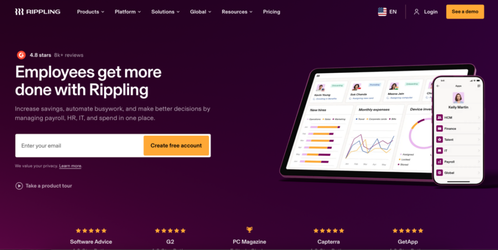 Rippling website screenshot