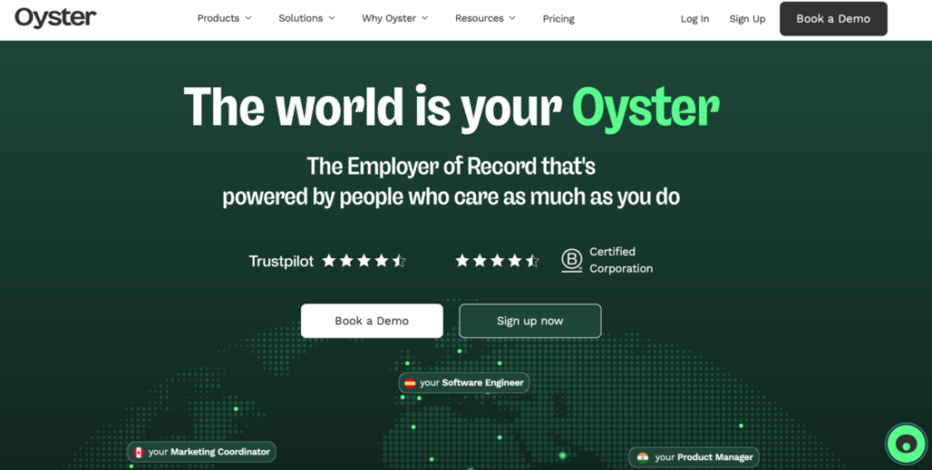 Oyster website screenshot