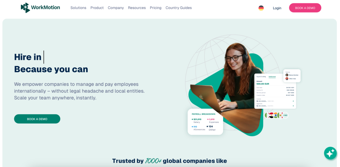 WorkMotion main page screenshot