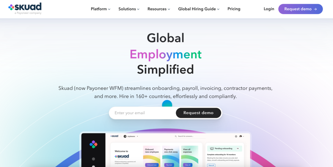 Skuad main page screenshot