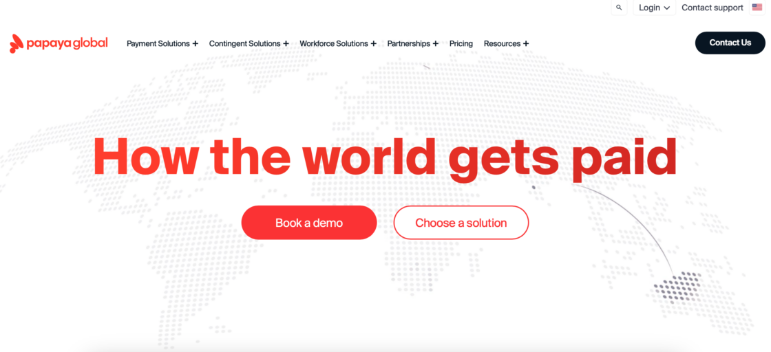 Papaya Global main page screenshot