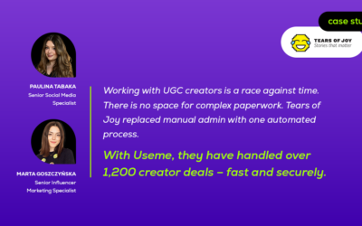 How Useme helped Tears of Joy handle 1,200+ UGC creator deals with one simple process | Case study