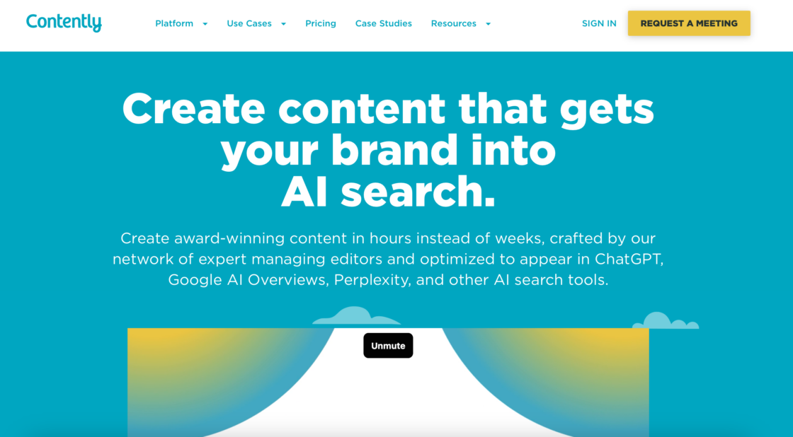 Contently main page screenshot