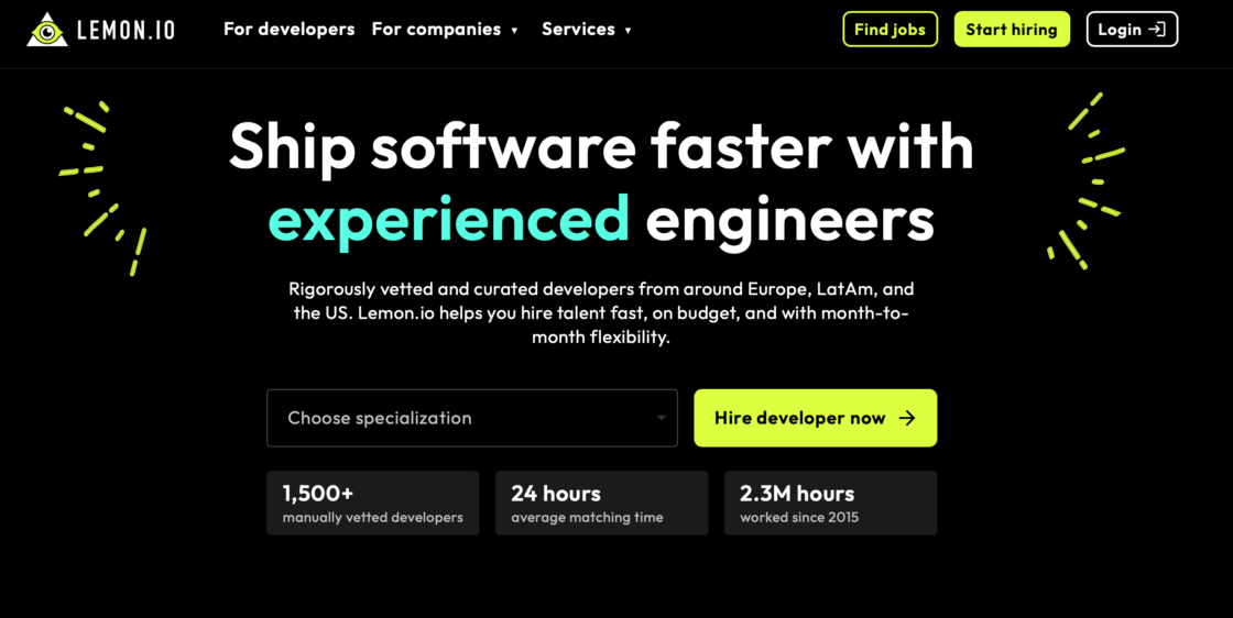 Lemon.io mainpage screenshot