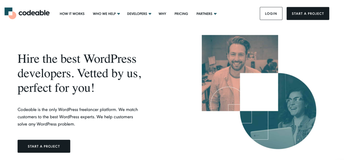 Codeable mainpage screenshot