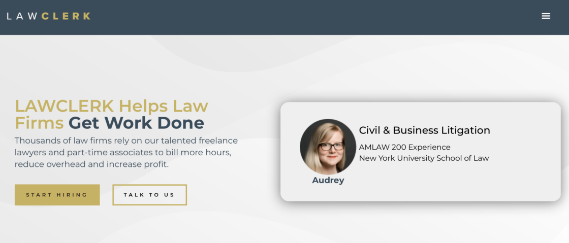 LawClerk mainpage screenshot