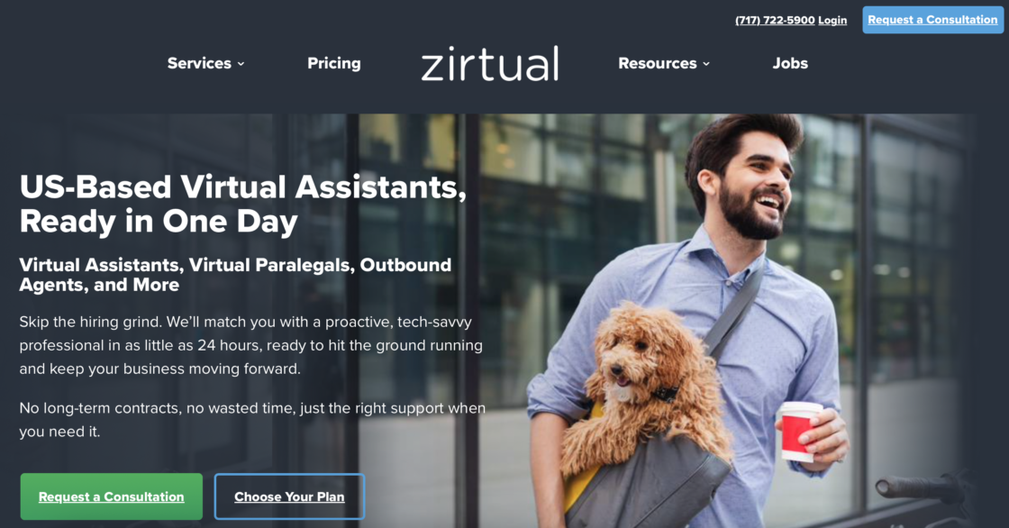 Zirtual mainpage screenshot
