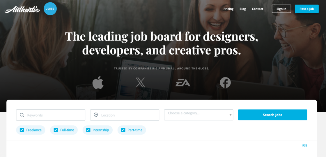 Authentic mainpage screenshot