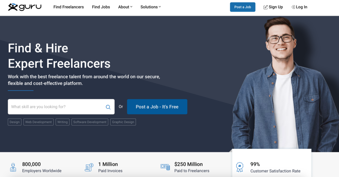 Guru main page screenshot