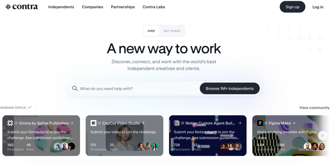 Contra main page screenshot