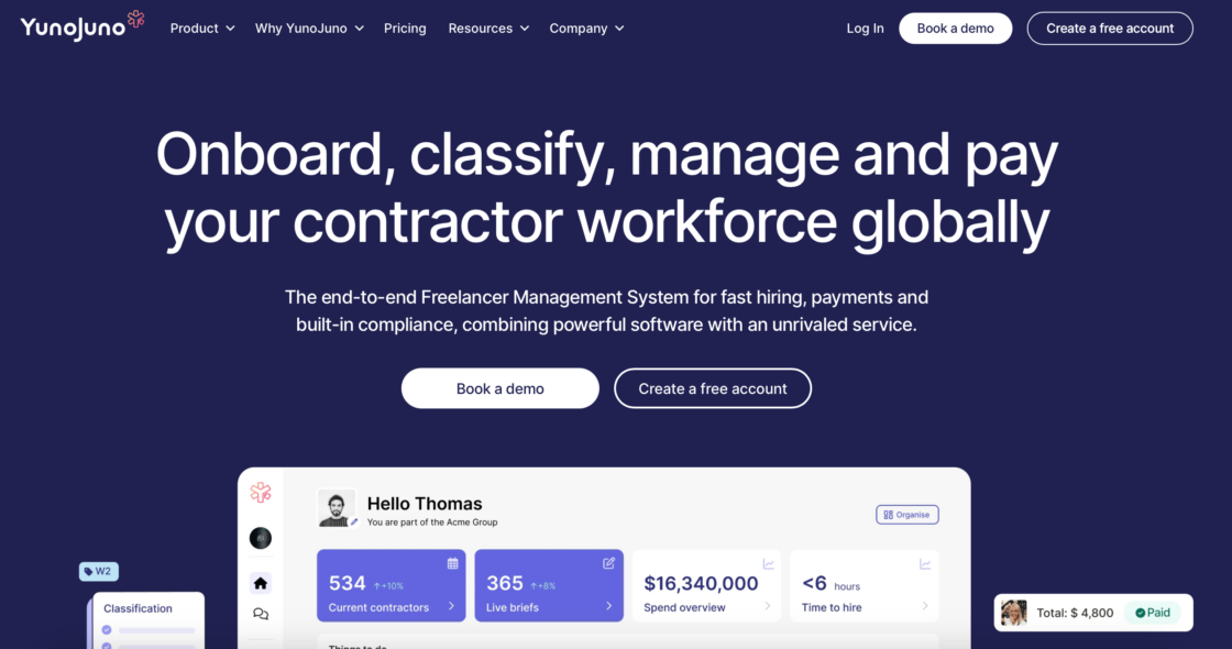 YunoJuno main page screenshot
