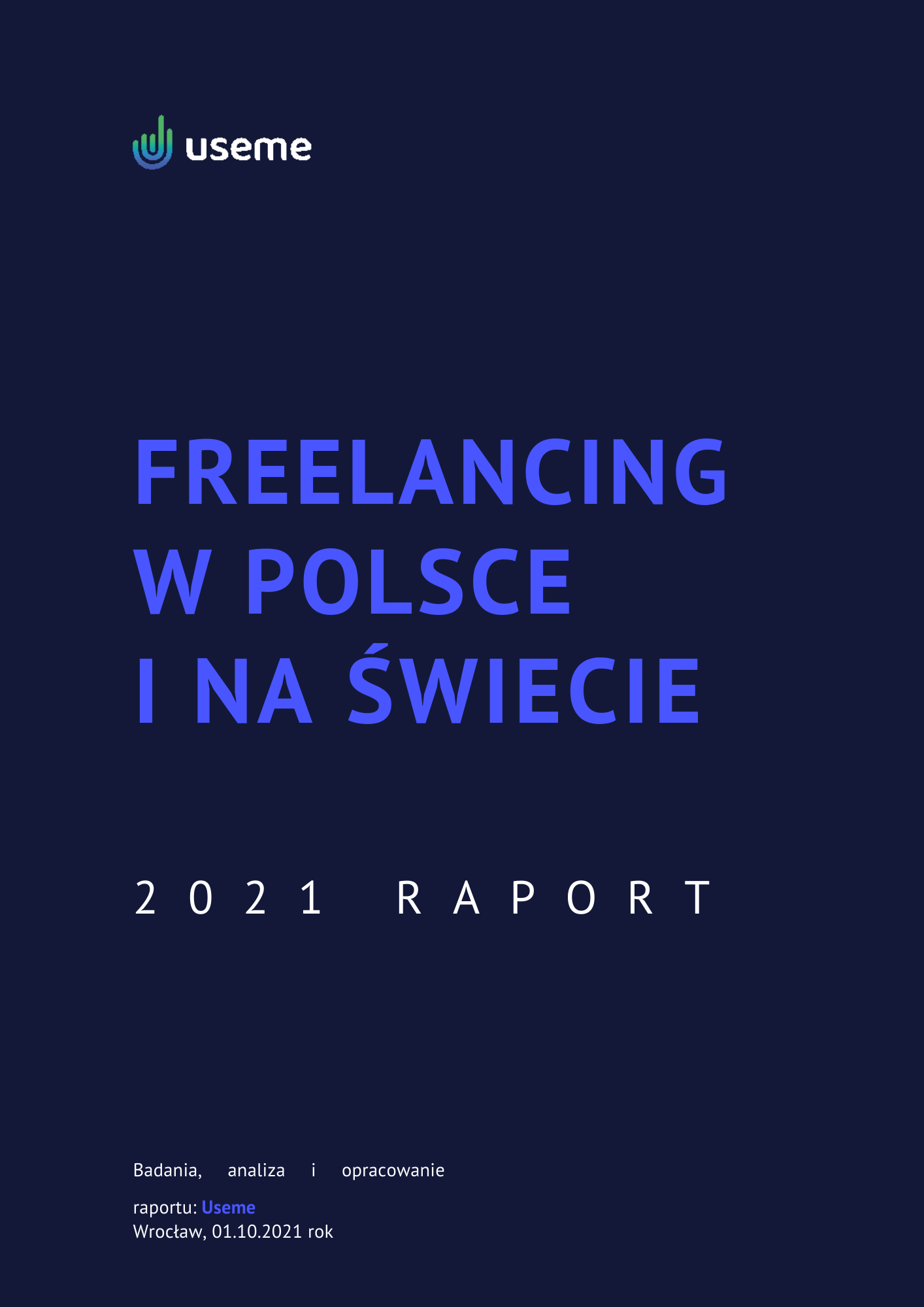 Okładka Raportu Useme Freelancing w Polsce i na świecie 2021