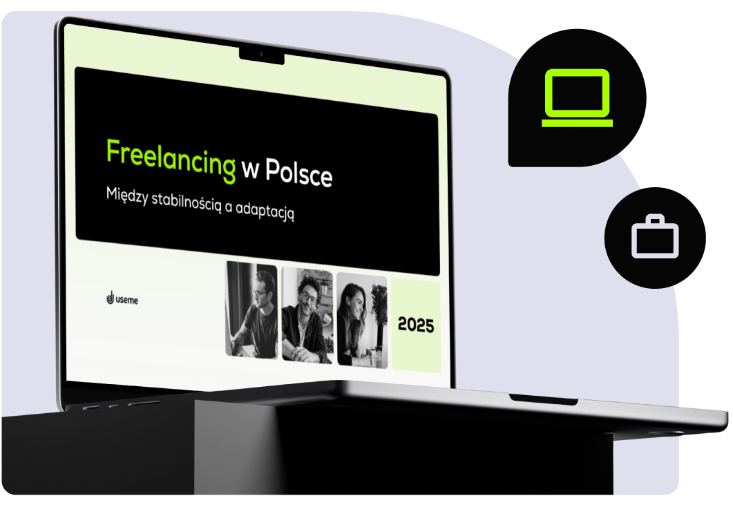 Okładka raportu Raport 2025 jak freelancerzy wspierają biznes w latopie.