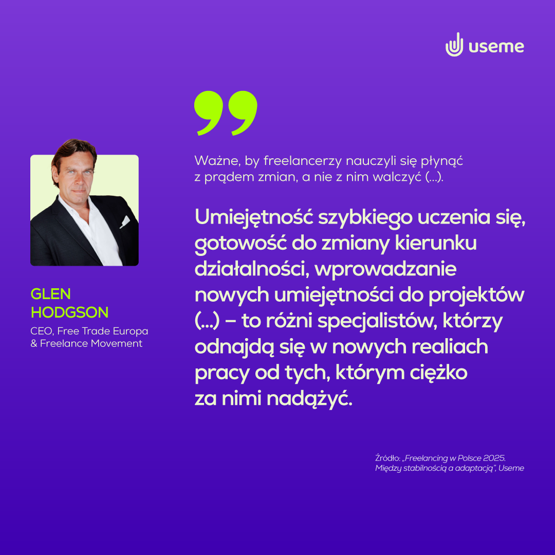 Glen Hodgson | Komentarz ekspercki w raporcie Useme „Freelancing w Polsce 2025”